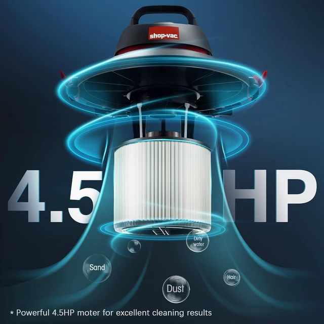 Alt view image 7 of 7 - Shop-Vac 5989300 5 Gallon 4.5 Peak HP Stainless Wet/Dry Vac, Blower