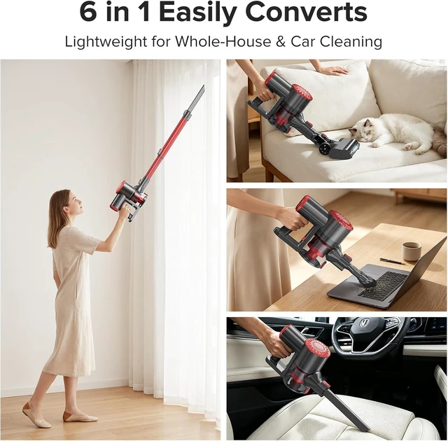 Alt view image 3 of 7 - Tipdiy Cordless Vacuum Cleaner with 45KPA 45Mins for Hard Floor & Carpet