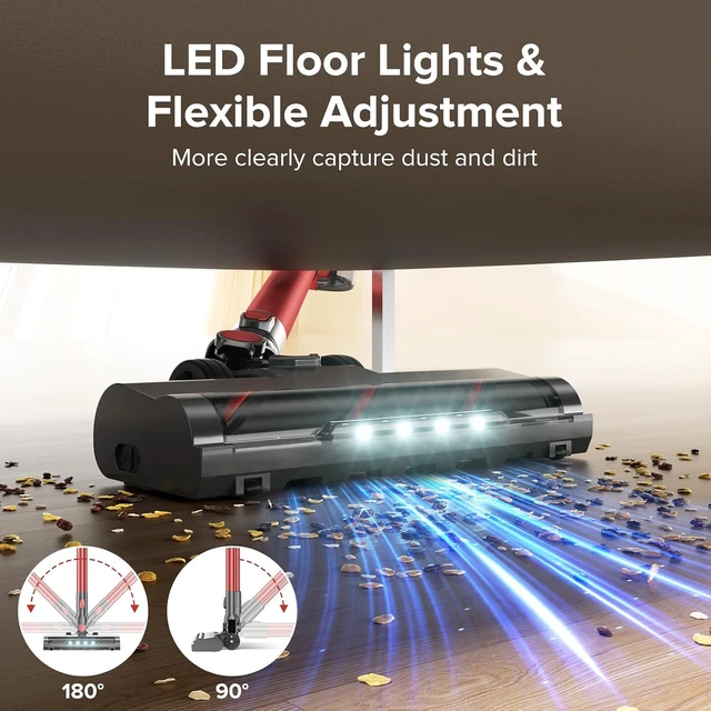 Alt view image 4 of 7 - Tipdiy Cordless Vacuum Cleaner with 45KPA 45Mins for Hard Floor & Carpet