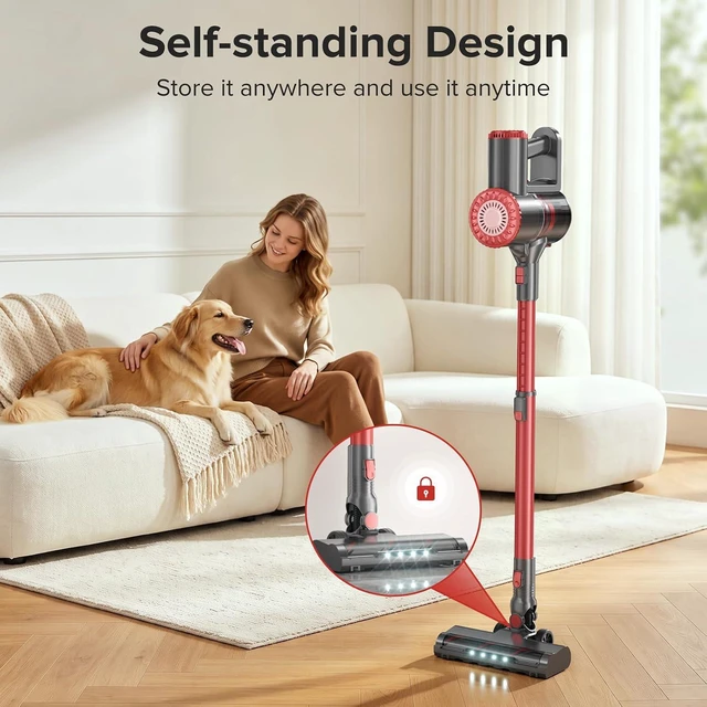 Alt view image 5 of 7 - Tipdiy Cordless Vacuum Cleaner with 45KPA 45Mins for Hard Floor & Carpet