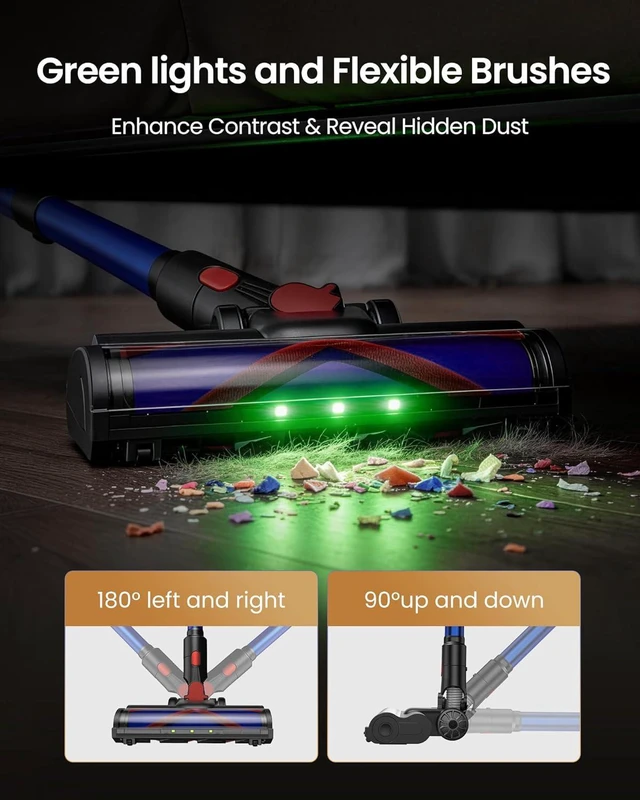 Alt view image 5 of 7 - Cordless Vacuum Cleaner, 650W/55Kpa Vacuum Cleaners for Home, 70Mins Stick Vacuum with Self-Standing,Anti-Tangle,Wall Mount Charging,Lightweight Wireless Vacuum for Hardwood Floors Carpet Pet Hair Car