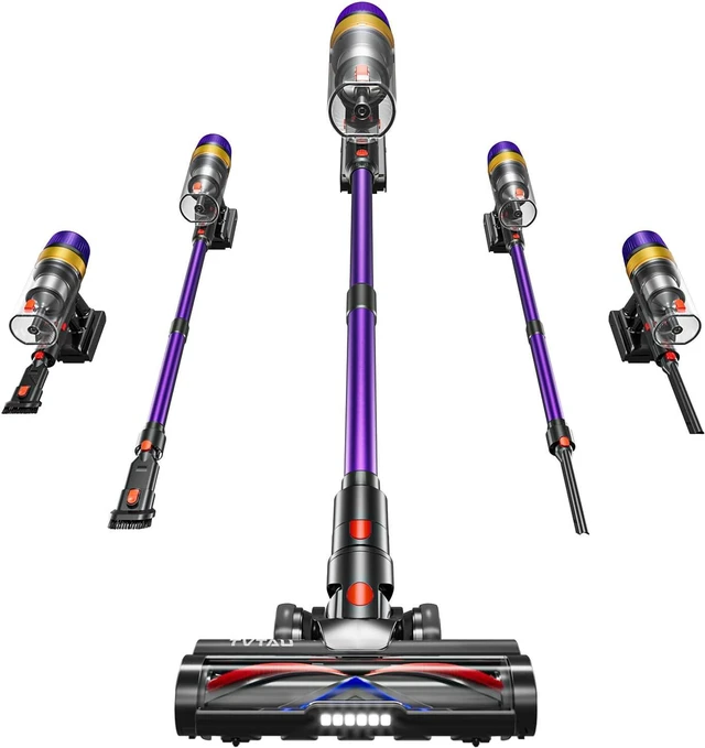 Main image of Cordless Vacuum Cleaner, Self-Standing 620W 55KPA 75Min Runtime Stick Vacuum for Home, 1.8L Dust Cup, LED Display, Anti-Tangle, 8-Stage Filtration, for Hardwood Floor Carpet Pet Hair