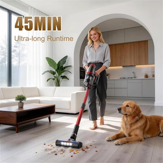 Alt view image 2 of 7 - Cordless Stick Vacuum, Anti-Tangle Brush, LED Light for Pet Hair