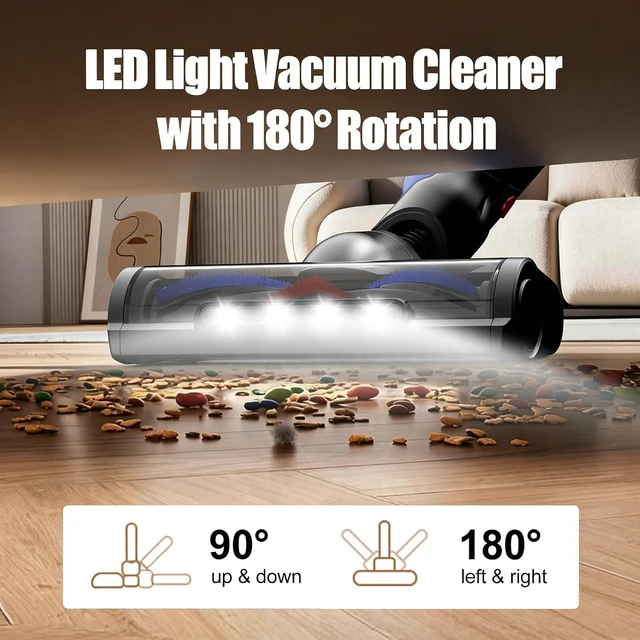Alt view image 4 of 7 - Cordless Stick Vacuum, Anti-Tangle Brush, LED Light for Pet Hair