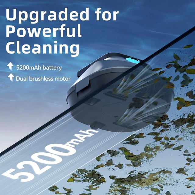 Alt view image 4 of 7 - X2 Robotic Pool Vacuum, Cordless Pool Cleaner with 200-Min Runtime, Auto-Parking, for Above-Ground & Flat-Bottom Inground Pools up to 1290 sq.ft
