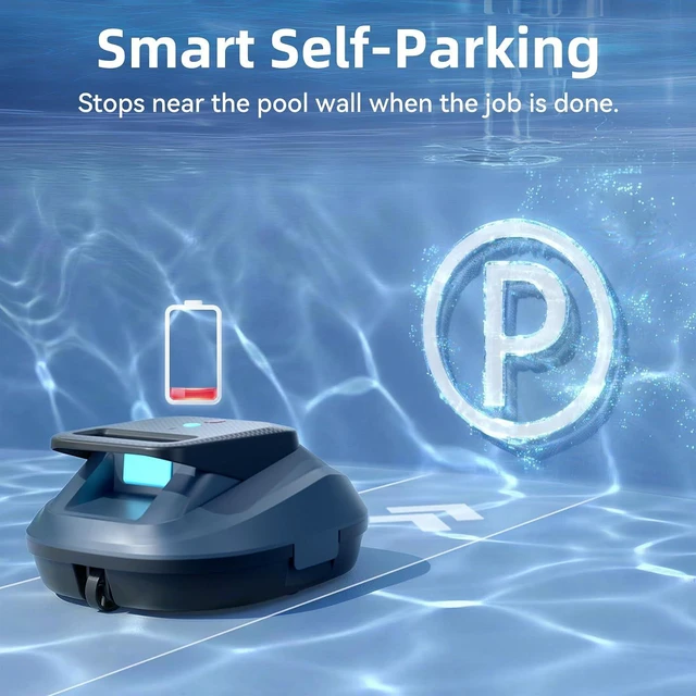 Alt view image 5 of 7 - X2 Robotic Pool Vacuum, Cordless Pool Cleaner with 200-Min Runtime, Auto-Parking, for Above-Ground & Flat-Bottom Inground Pools up to 1290 sq.ft