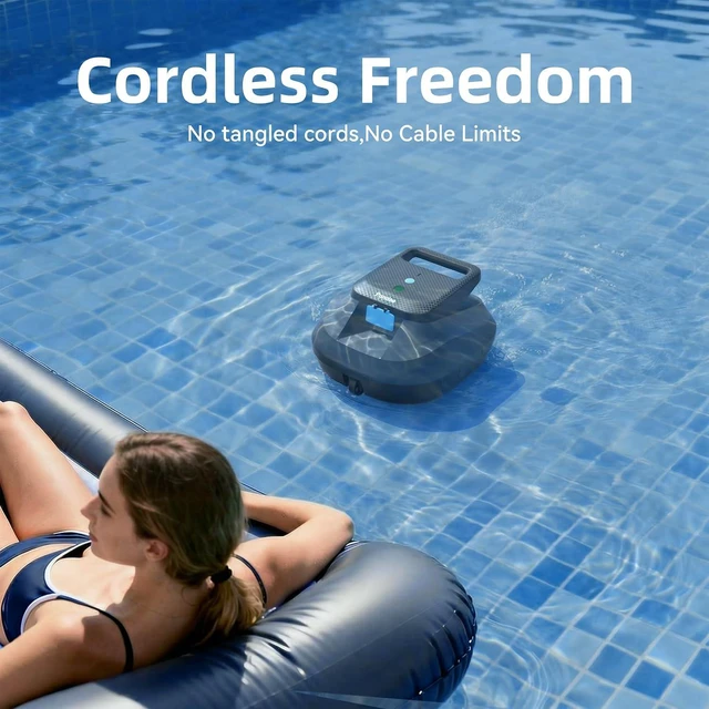 Alt view image 7 of 7 - X2 Robotic Pool Vacuum, Cordless Pool Cleaner with 200-Min Runtime, Auto-Parking, for Above-Ground & Flat-Bottom Inground Pools up to 1290 sq.ft
