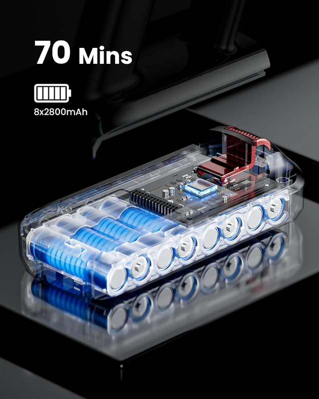 Alt view image 3 of 7 - Cordless Vacuum Cleaner, 60Kpa 650W 70 Mins Stick Vacuum Cleaners for Home with Hurricane Mode, Self-Standing, Anti-Tangle Brush, LED Touchscreen, Cordless Vacuum for Pet Hair/Carpet/Car/Floor