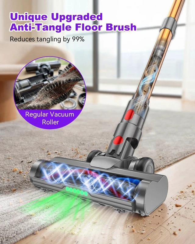 Alt view image 4 of 7 - YU7 Max Cordless Vacuum Cleaner, 650W 55kPa Stick Vac with Intelligent Auto Mode, Up to 80 Min Long Runtime, Self-Standing Wireless Vaccum for Home, Pet Hair, Carpets & Hard Floors