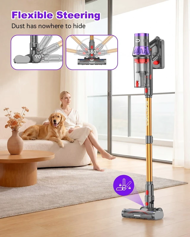 Alt view image 6 of 7 - YU7 Max Cordless Vacuum Cleaner, 650W 55kPa Stick Vac with Intelligent Auto Mode, Up to 80 Min Long Runtime, Self-Standing Wireless Vaccum for Home, Pet Hair, Carpets & Hard Floors