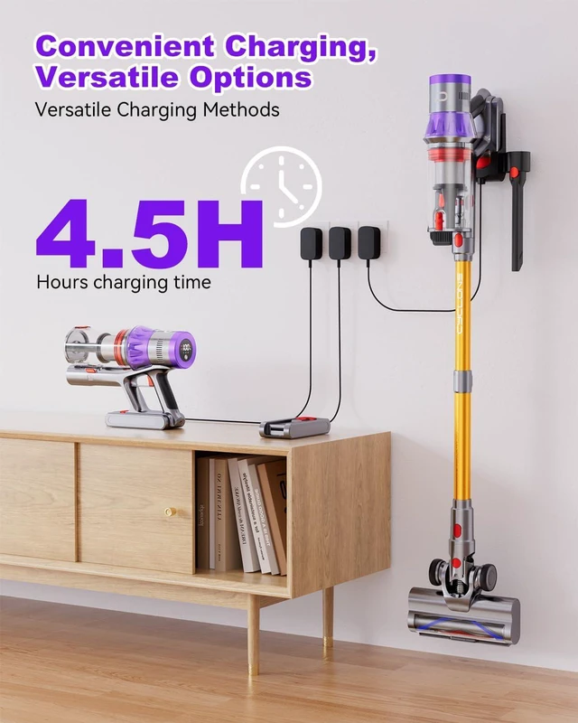 Alt view image 7 of 7 - YU7 Max Cordless Vacuum Cleaner, 650W 55kPa Stick Vac with Intelligent Auto Mode, Up to 80 Min Long Runtime, Self-Standing Wireless Vaccum for Home, Pet Hair, Carpets & Hard Floors