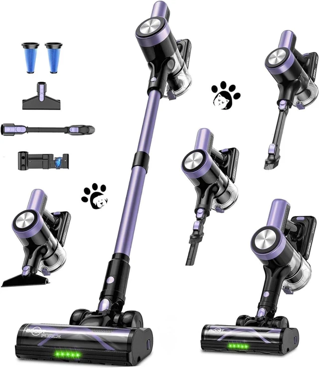 Main image of Cordless Vacuum Cleaner, 55KPa/65Mins 8 in 1 Self-Standing Stick Vacuum (Purple)