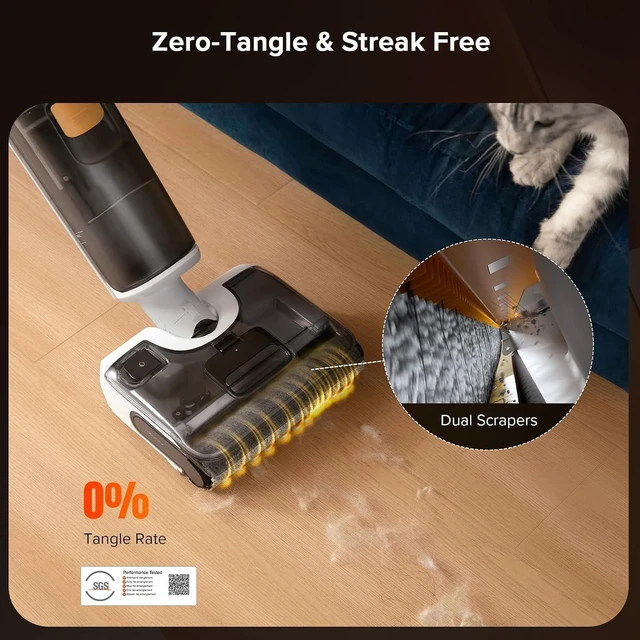 Alt view image 5 of 7 - roborock F25 GT Set Cordless Wet Dry Vacuum Cleaner and Mop with 2 Brushes