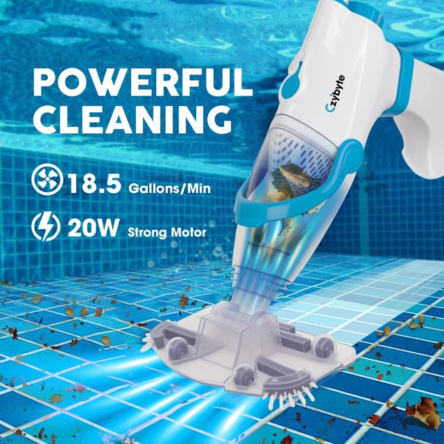 Alt view image 2 of 7 - Handheld Pool Vacuum Cleaner, 89 inchs Extension Pole,Bright White