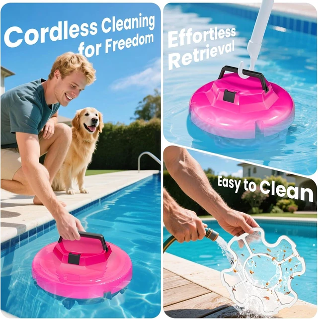 Alt view image 4 of 7 - 2026 Cordless Robotic Pool Cleaner - 120 Mins Automatic Pool Vacuum for Above Ground Pool & In - Ground Flat Pools up to 1000 Sq.Ft, Robot Pool Cleaner with Self - Parking Tech