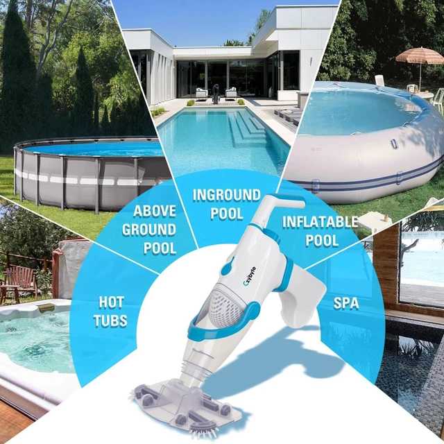 Alt view image 7 of 7 - Handheld Pool Vacuum Cleaner, 89 inchs Extension Pole,Bright White