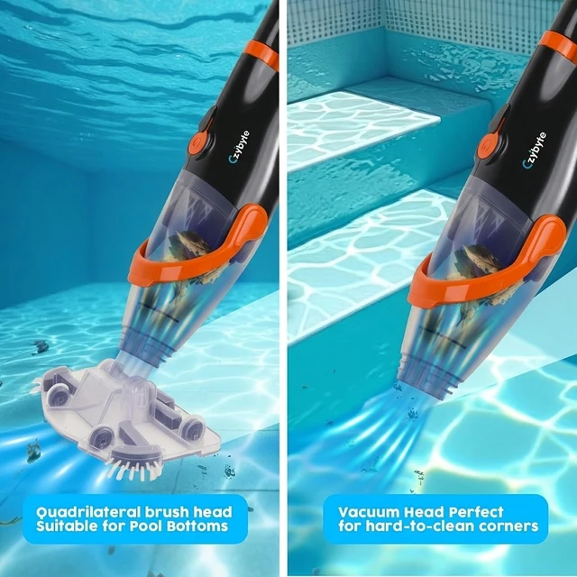 Alt view image 2 of 7 - Handheld Pool Vacuum CleanerOrange and White