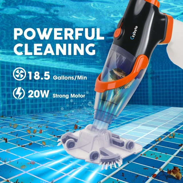 Alt view image 7 of 7 - Handheld Pool Vacuum CleanerOrange and White