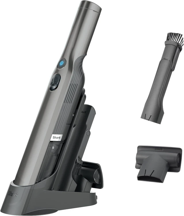 Main image of Shark WV201 WANDVAC Handheld Vacuum, Lightweight at 1.4 Pounds with Powerful Suction, Charging Dock, Single Touch Empty and Detachable Dust Cup,Graphite, Slate