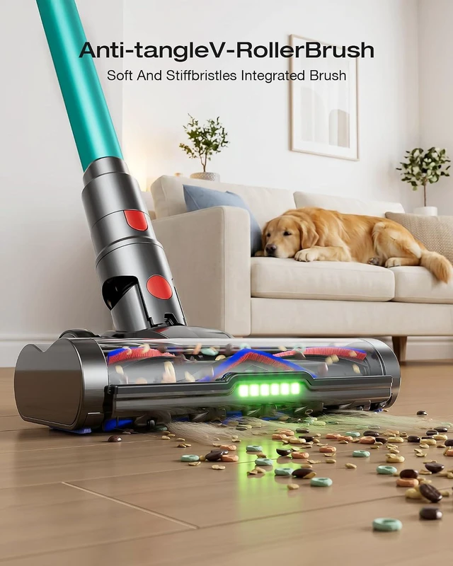 Alt view image 4 of 7 - Cordless Vacuum Cleaner, 60Kpa 650W 70 Mins Stick Vacuum Cleaners for Home with Hurricane Mode, Self-Standing, Anti-Tangle Brush, LED Touchscreen, Cordless Vacuum for Pet Hair/Carpet/Car/Floor