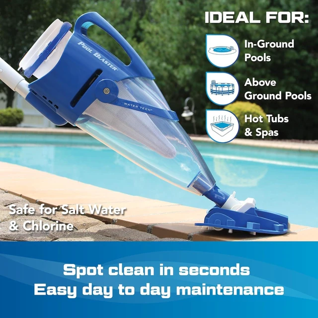 Alt view image 2 of 7 - POOL BLASTER Centennial Cordless Pool Vacuum w/Pole Set - XL Debris Capacity & Advanced Filtration, Handheld Rechargeable Pool Cleaner for Sand, Silt & Leaves in Inground & Above Ground Pool