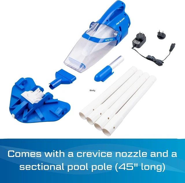 Alt view image 7 of 7 - POOL BLASTER Centennial Cordless Pool Vacuum w/Pole Set - XL Debris Capacity & Advanced Filtration, Handheld Rechargeable Pool Cleaner for Sand, Silt & Leaves in Inground & Above Ground Pool