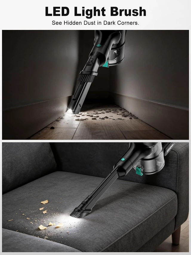 Alt view image 4 of 7 - Cordless Vacuum Cleaner, 58KPa/60Mins 10 in 1 Self-Standing Stick Vacuum