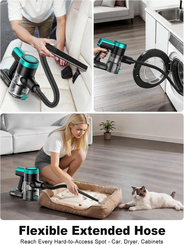 Alt view image 5 of 7 - Cordless Vacuum Cleaner, 58KPa/60Mins 10 in 1 Self-Standing Stick Vacuum