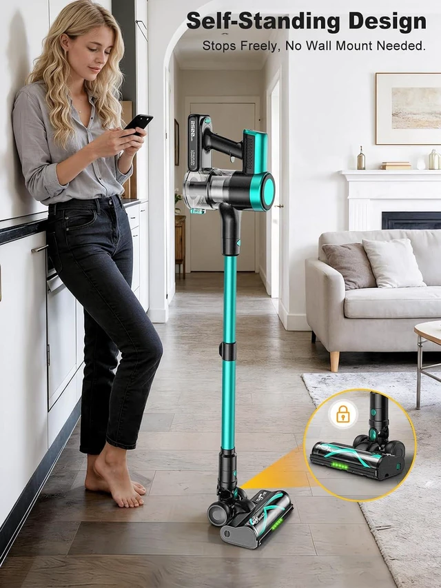 Alt view image 7 of 7 - Cordless Vacuum Cleaner, 58KPa/60Mins 10 in 1 Self-Standing Stick Vacuum