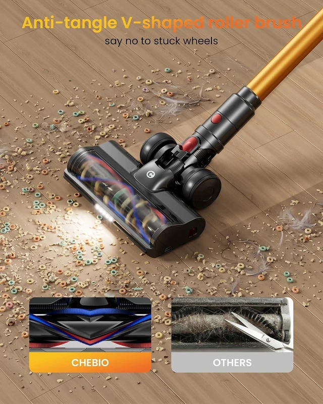 Alt view image 4 of 7 - Cordless Vacuum Cleaner for Home, 65KPA 650W 70Mins Stick Vacuum Cordless with Three Suction Modes, Self-Standing&LED Screen, Anti-Tangle Brush, Vacuum Cleaners for Pet Hair/Hardwood Floors/Carpet