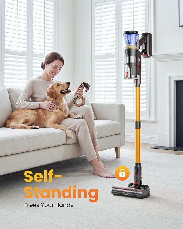Alt view image 5 of 7 - Cordless Vacuum Cleaner for Home, 65KPA 650W 70Mins Stick Vacuum Cordless with Three Suction Modes, Self-Standing&LED Screen, Anti-Tangle Brush, Vacuum Cleaners for Pet Hair/Hardwood Floors/Carpet