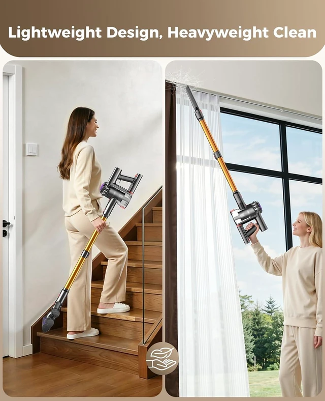 Alt view image 6 of 7 - Cordless Vacuum Cleaner, 500W 45KPA Stick Vacuum Cleaners for Home