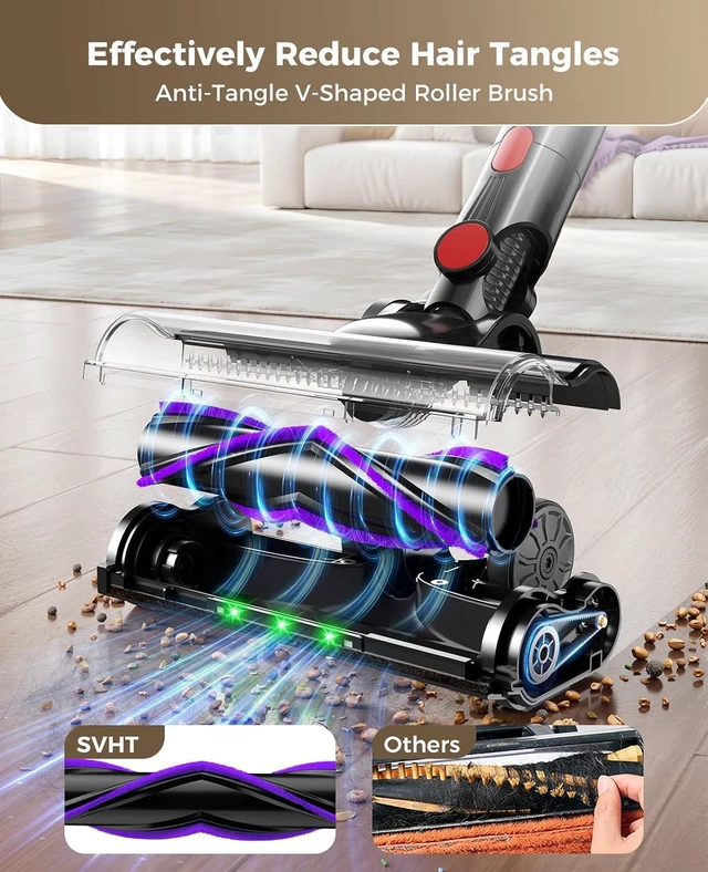 Alt view image 7 of 7 - Cordless Vacuum Cleaner, 500W 45KPA Stick Vacuum Cleaners for Home