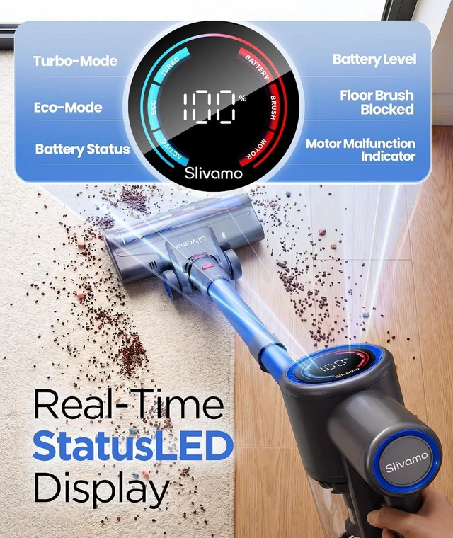 Alt view image 2 of 7 - S10 Cordless Vacuum Cleaner, 40KPA/500W/45Mins, LED Display
