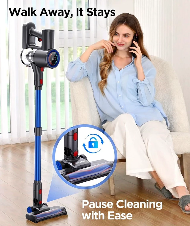 Alt view image 6 of 7 - S10 Cordless Vacuum Cleaner, 40KPA/500W/45Mins, LED Display