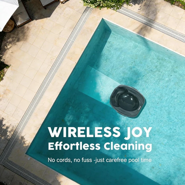 Alt view image 3 of 7 - Cordless Robotic Pool Cleaner, Light Gray