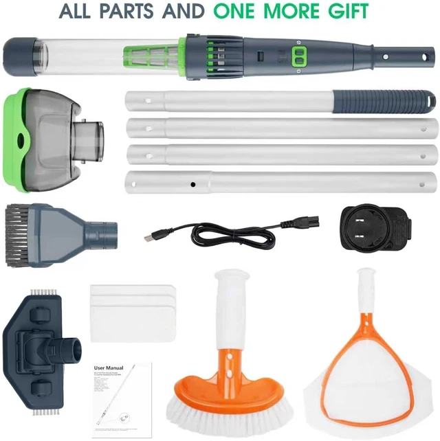 Alt view image 7 of 7 - Rechargeable Pool & Spa Hot Tub Vacuum Cleaner - Dual Mode & Magnetic Drive System, 25µm Ultra Fine Mesh Filters for Hot Tub, Small Above Ground Pools - 70 Mins