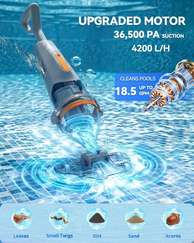 Alt view image 3 of 7 - Pool Vacuum for Above Ground, 2026 Upgraded Wireless Remote Pool Cleaner