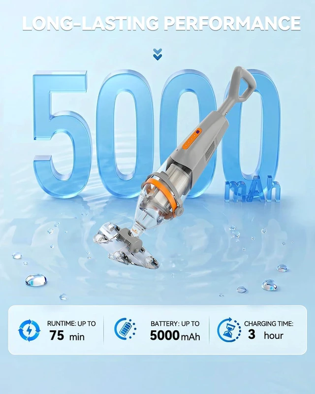Alt view image 6 of 7 - Pool Vacuum for Above Ground, 2026 Upgraded Wireless Remote Pool Cleaner