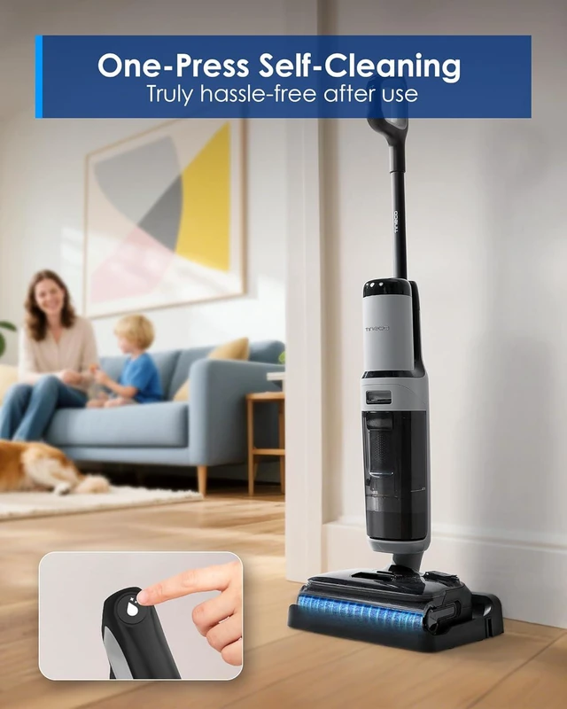 Alt view image 6 of 7 - Tineco Floor ONE i5 Stretch Wet Dry Vacuum Cleaner, Vacuum & Mop in One Step, 20kpa Powerful Suction, 180° Lay-Flat Design, Anti-Tangle Design, Dual-Sided Edge Cleaning, Up to 30* Minutes Runtime