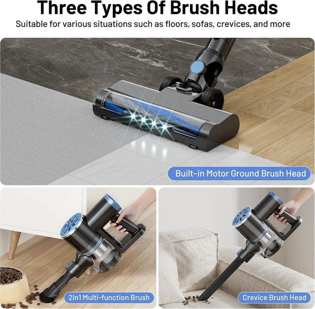 Alt view image 6 of 7 - VIPSUN Cordless Vacuum Cleaners for Home,Stick Vacuum Cordless with Self-Standing,LED Screen,Lightweight Powerful Suction Wireless Vacuum,Rechargeable Vacuum for Pet Hair, Hardwood Floors