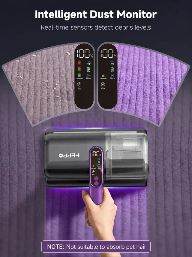 Alt view image 5 of 7 - FEPPO Cordless Mattress Vacuum Cleaner, 18Kpa Strong Suction Bed Vacuum