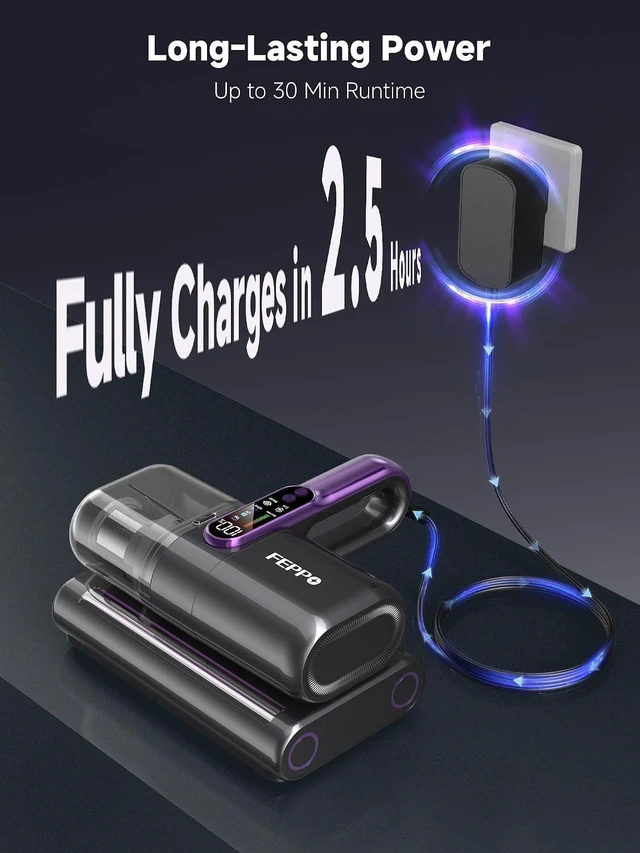 Alt view image 6 of 7 - FEPPO Cordless Mattress Vacuum Cleaner, 18Kpa Strong Suction Bed Vacuum