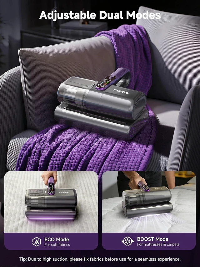 Alt view image 7 of 7 - FEPPO Cordless Mattress Vacuum Cleaner, 18Kpa Strong Suction Bed Vacuum