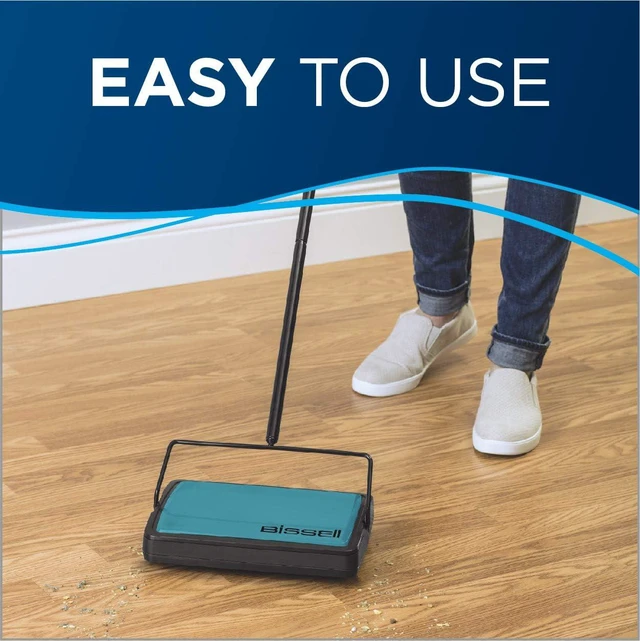 Alt view image 2 of 6 - Bissell Easy Sweep Compact Carpet & Floor Sweeper, 2484A, Teal
