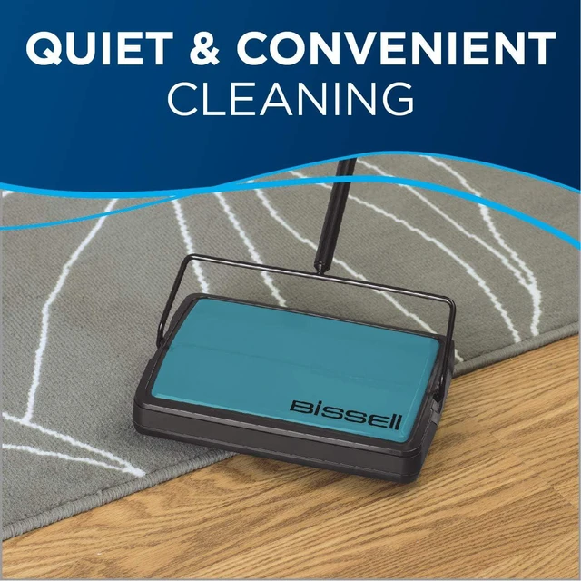 Alt view image 5 of 6 - Bissell Easy Sweep Compact Carpet & Floor Sweeper, 2484A, Teal