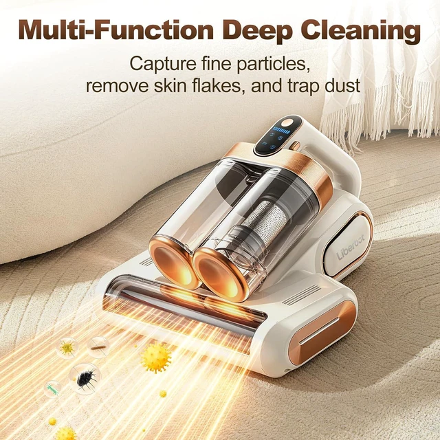 Alt view image 7 of 7 - Mattress Vacuum Cleaner, Cordless Bed Vacuum with 13KPa Suction, Portable Vacuums for Sofa Couch Crib, Birthday Gifts for Women (Gray & Purple)