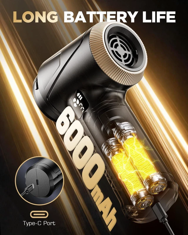 Alt view image 4 of 7 - Handheld Vacuum Cleaner 26000Pa Suction with Brushless Motor, 4-in-1 Portable Mini Car Vacuum with 3 Suction Modes, Cordless Vacuum with LED Light, Type-C Charge for Car, Office Desk, Keyboards