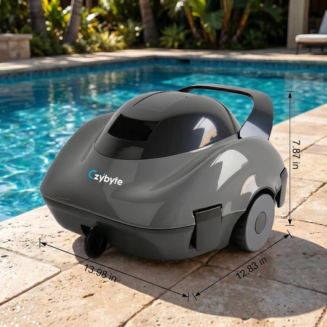 Alt view image 6 of 7 - Cordless Robotic Pool Cleaner, Light Gray