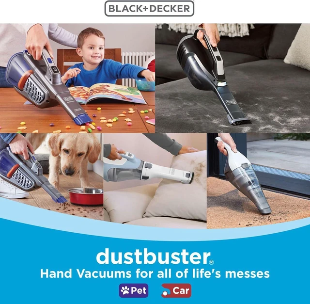Alt view image 3 of 4 - BLACK+DECKER Dust Buster Hand Held Vacuum Cordless Rechargeable, Portable Vacuum for Car, Extended Runtime, Powerful Suction, Extra Long Crevice Tool, AdvancedClean+ (HHVK320J10)